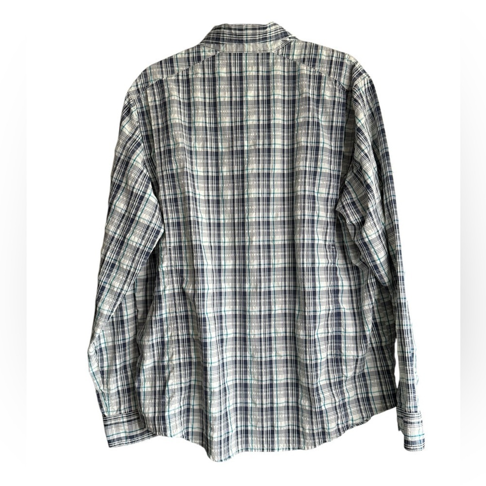 L.L.Bean No Fly Zone Plaid Button Down Shirt L Outdoor Hiking Fishing Tech G75 - Picture 2 of 7